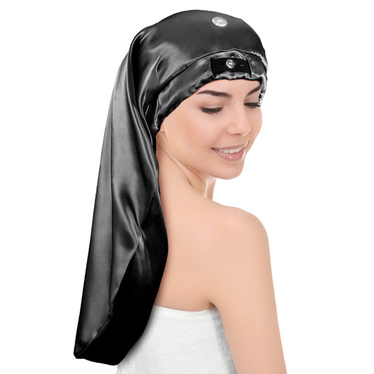 Kenllas Long Satin Sleep Bonnet- Extra Large Foldable Sleeping Cap