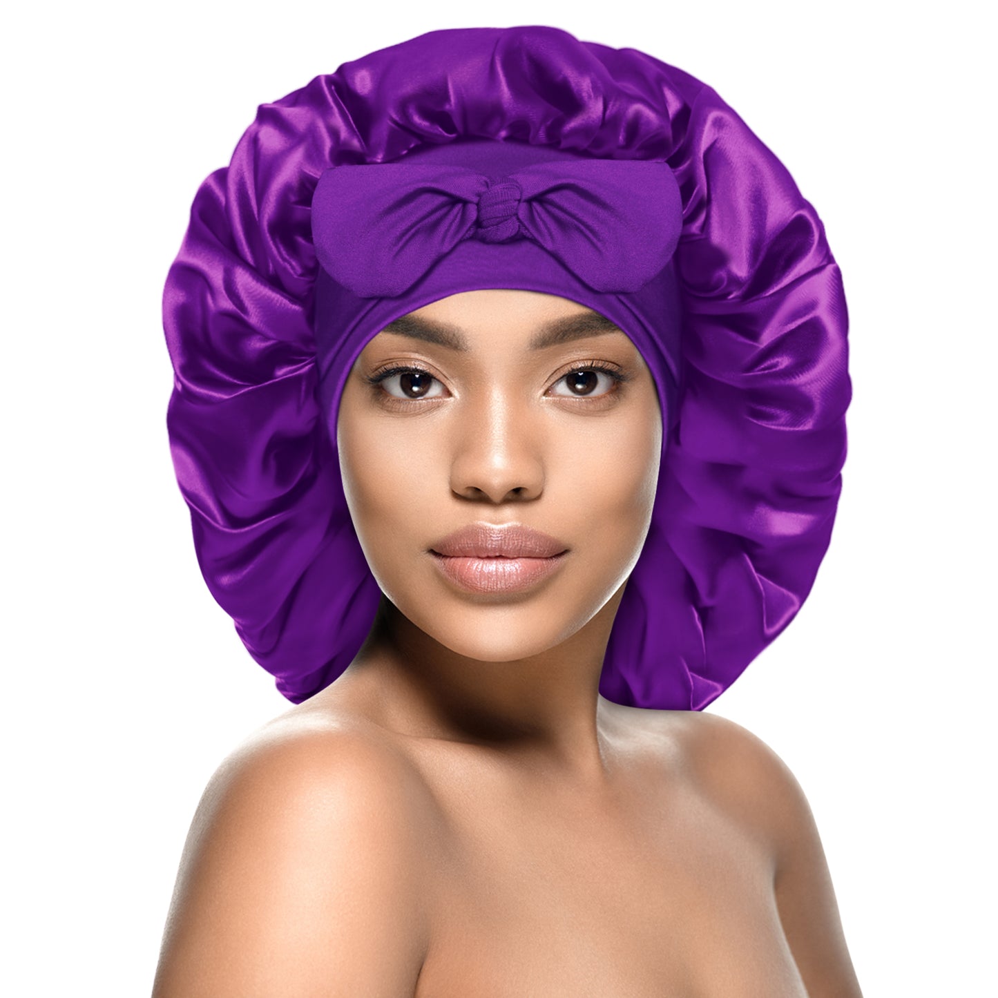 Satin Bonnet Silk Bonnet Hair Bonnet For Sleeping Satin Cap Extra Large  Reversible For Women Curly Natural Hair Purple