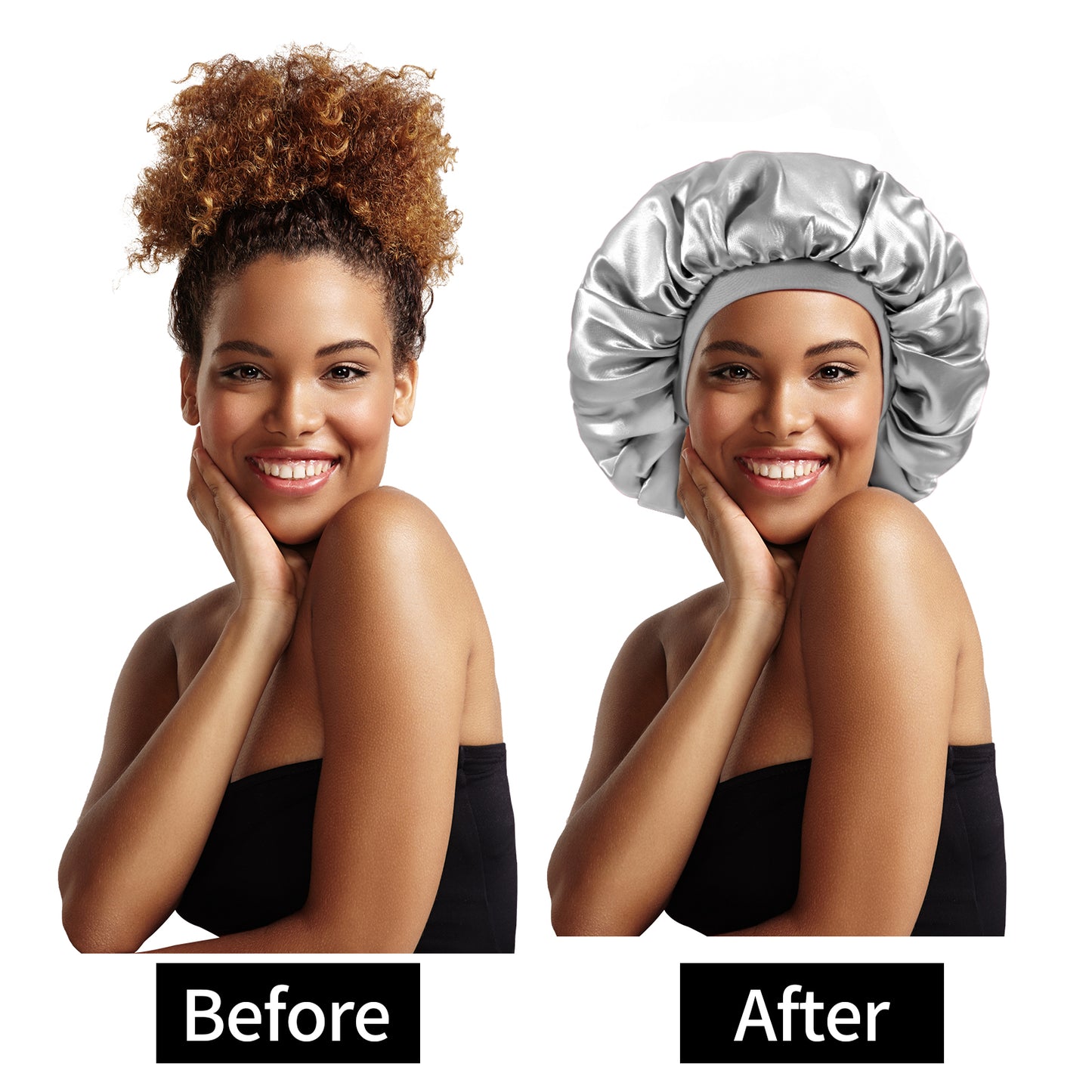Kenllas Large Women Silk Satin-Bonnet - 2 PCS