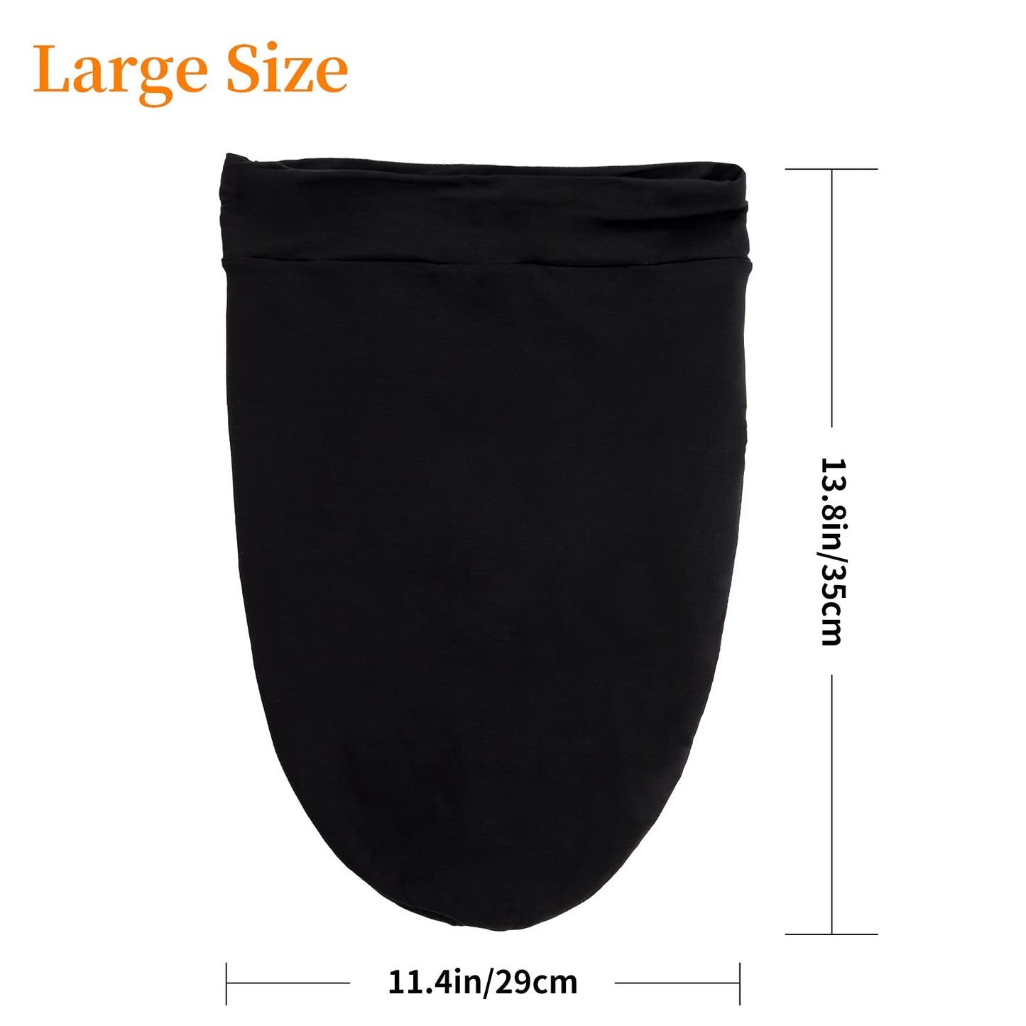 Kenllas Long Satin Sleep Cap for Women - Black