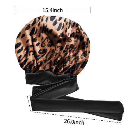 Kenllas Satin Silk Bonnet for Women - Large Sleep Cap with Tie Band for Curly Dreadlock Braid Hair Care