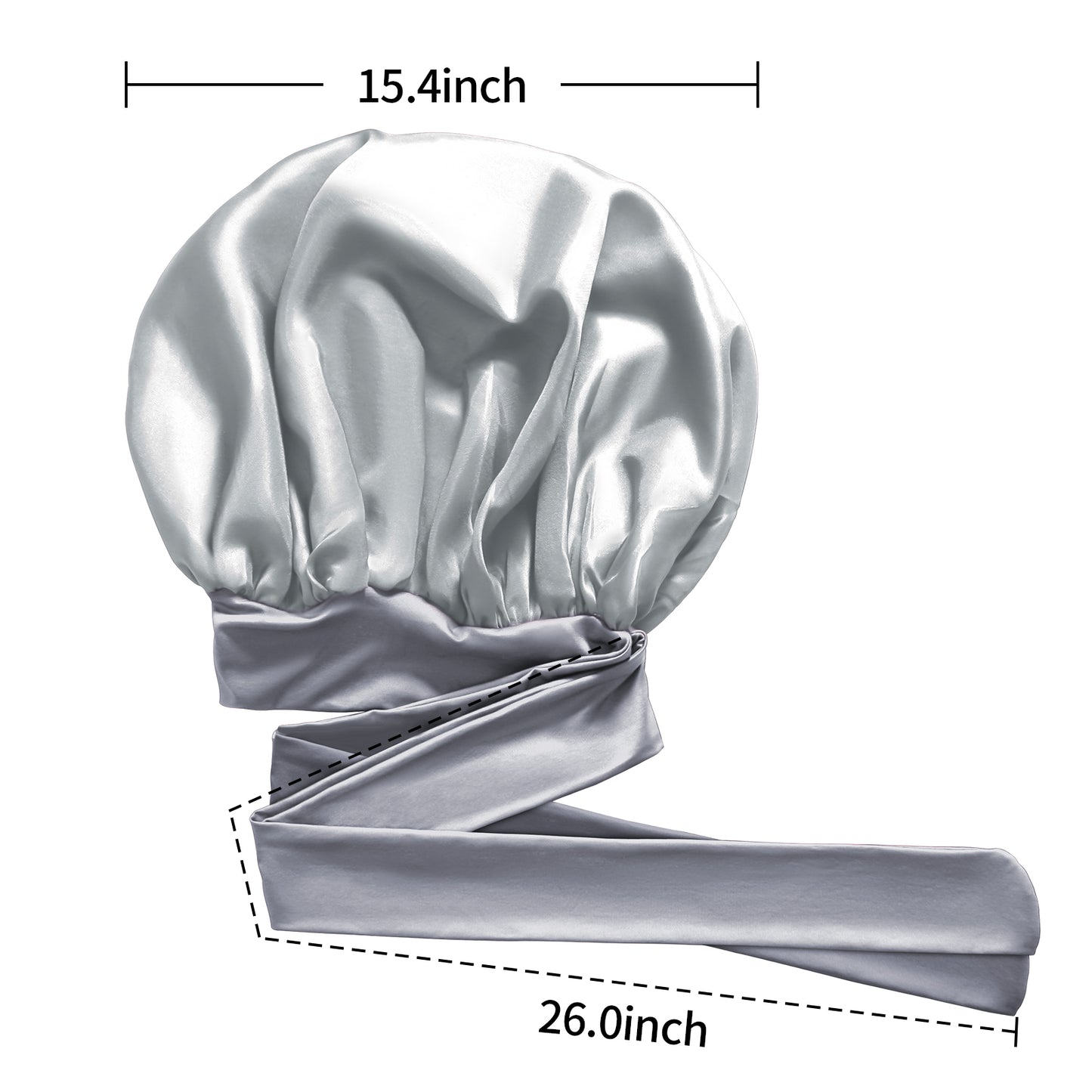 Kenllas Satin Silk Bonnet for Women - Large Sleep Cap with Tie Band for Curly Dreadlock Braid Hair Care
